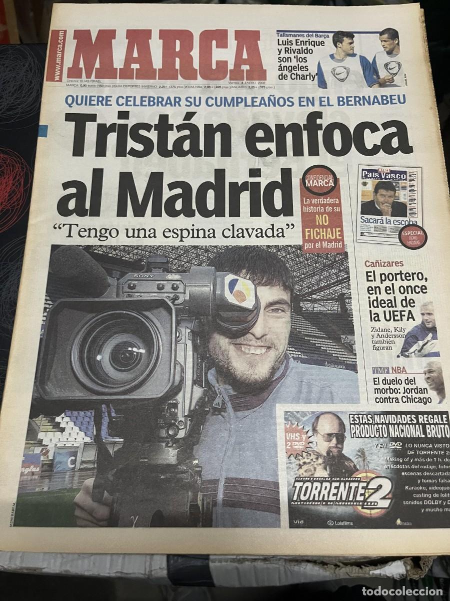 Coleccionismo deportivo: MARCA (4-1-2002)TRISTAN POSIBLE FICHAJE REAL MADRID DEPORTIVO CORU&Ntilde;A ZIDANE CA&Ntilde;IZARES MICHAEL JORDAN