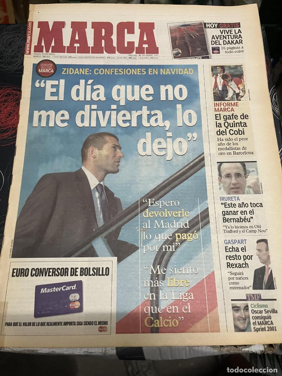 Coleccionismo deportivo: MARCA (26-12-2001) ENTREVISTA EXCLUSIVA ZINEDINE ZIDANE REPORTAJE DEL DAKAR IRURETA GASPART