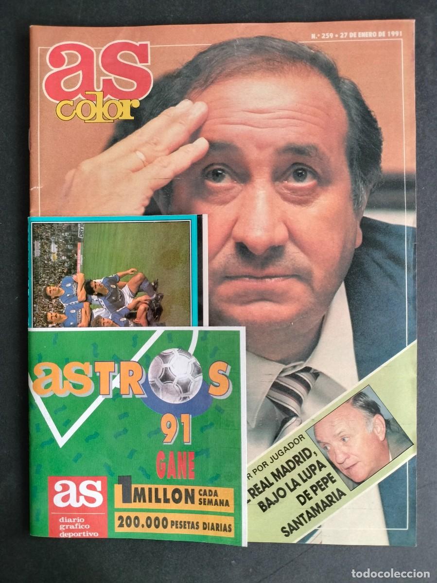 Coleccionismo deportivo: AS COLOR LIGA EXTRA N&ordm; 259 27 ENERO 1991 CON POSTER Y PEGATINA IMPECABLE ESTADO DE KIOSCO!!