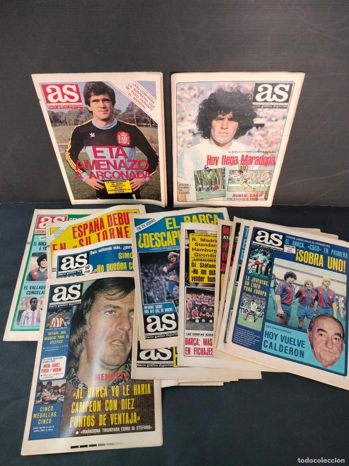 Coleccionismo deportivo: EXTRAORDINARIO CONJUNTO 22 EJEMPLARES DIARIO AS EDICION COLOR 1982 ESTADO DE KIOSKO JOYA!!
