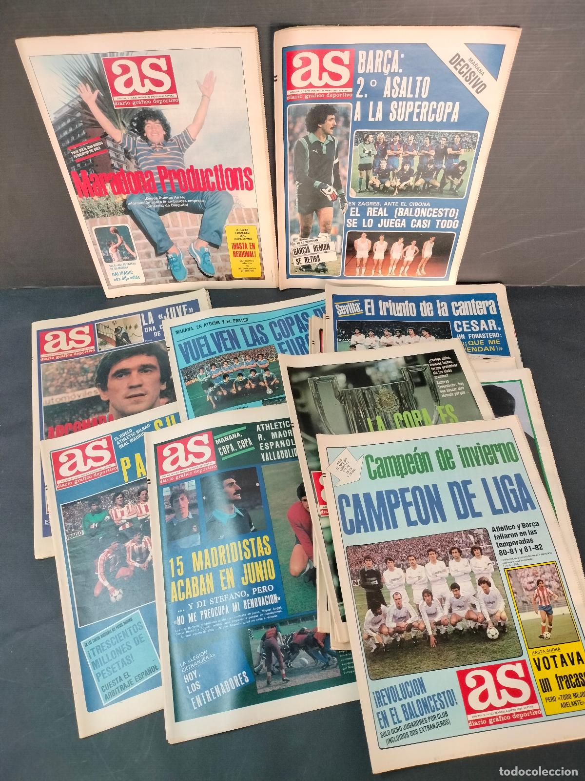 Coleccionismo deportivo: EXTRAORDINARIO CONJUNTO 20 EJEMPLARES DIARIO AS EDICION COLOR 1983 ESTADO DE KIOSKO JOYA!!
