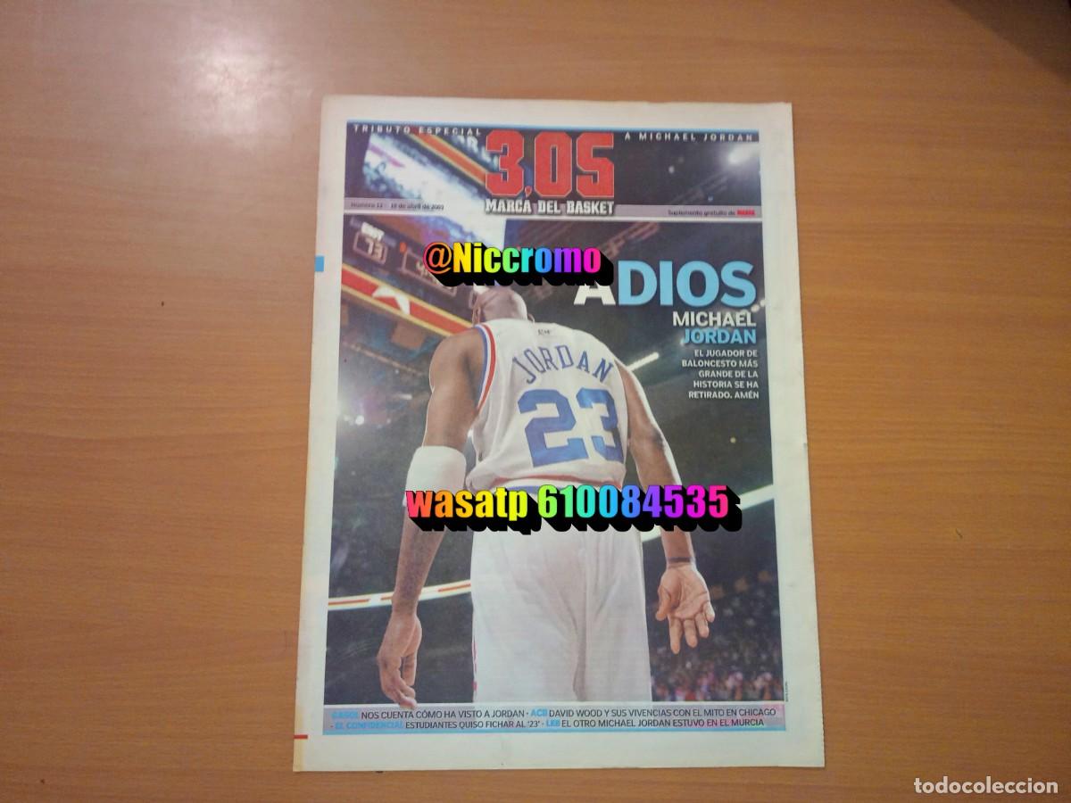 Coleccionismo deportivo: michael jordan periodico marca adios retirada abril 2003 tributo extra completo ver fotos niccromo