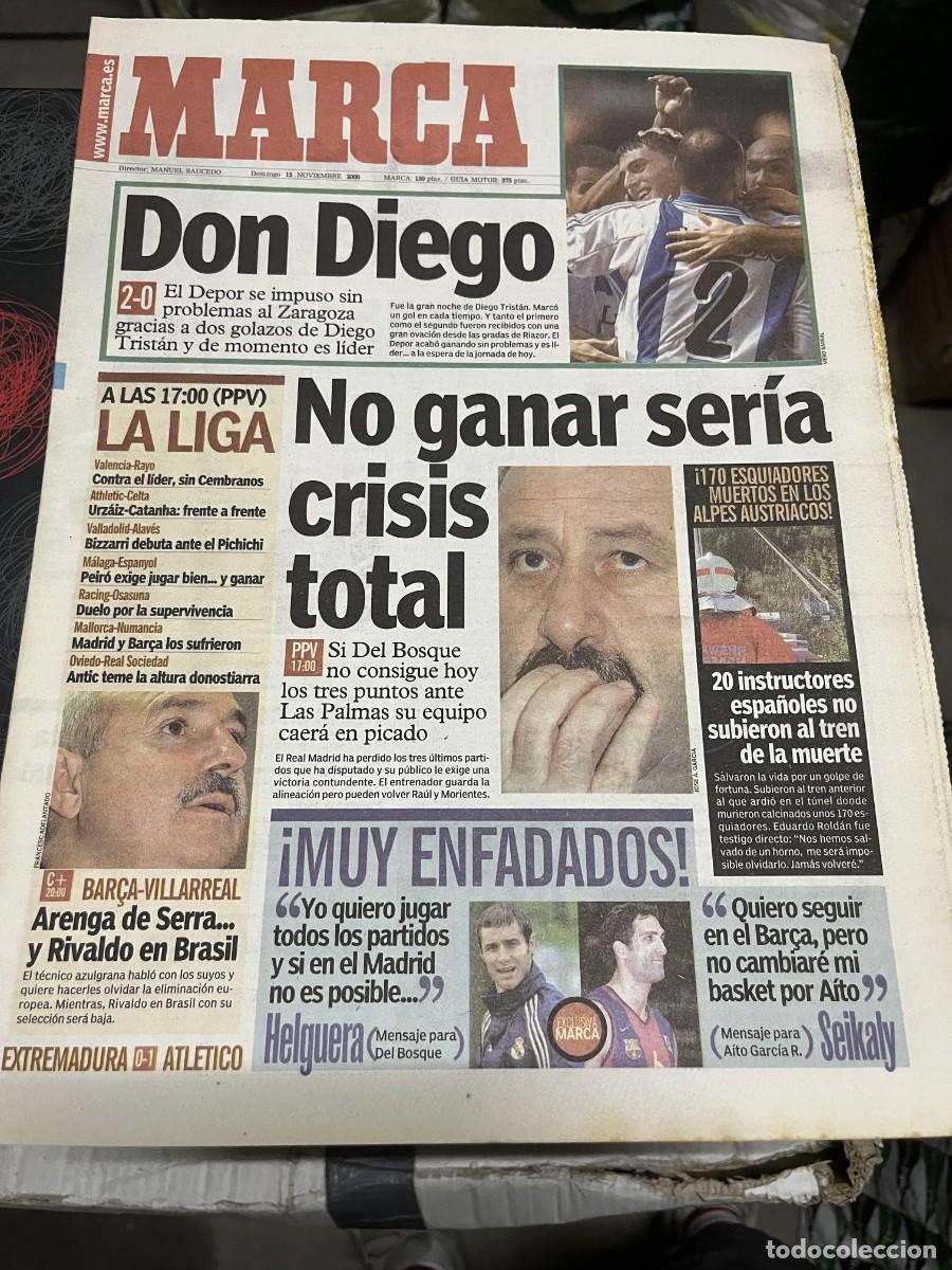 Coleccionismo deportivo: MARCA (12-11-2000) DEPORTIVO CORU&Ntilde;A 2-0 ZARAGOZA TRISTAN DEL BOSQUE SEIKALY BARCELONA VILLARREAL