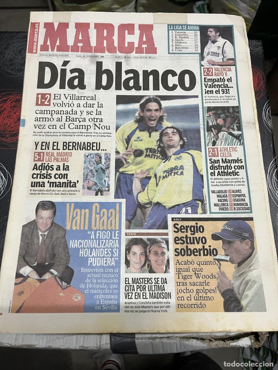 Coleccionismo deportivo: MARCA(13-11-2000)BARCELONA 1-2 VILLARREAL VALENCIA 2-2 RAYO JORNADA LIGA TIGER WOODS LENNOX LEWIS