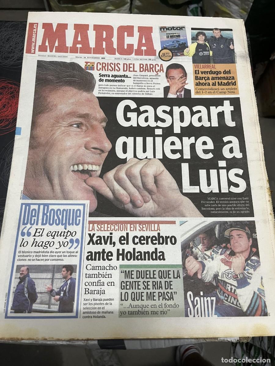 Coleccionismo deportivo: MARCA (14-11-2000) CRISIS BARCELONA GASPART DEL BOSQUE CARLOS SAINZ RALLY