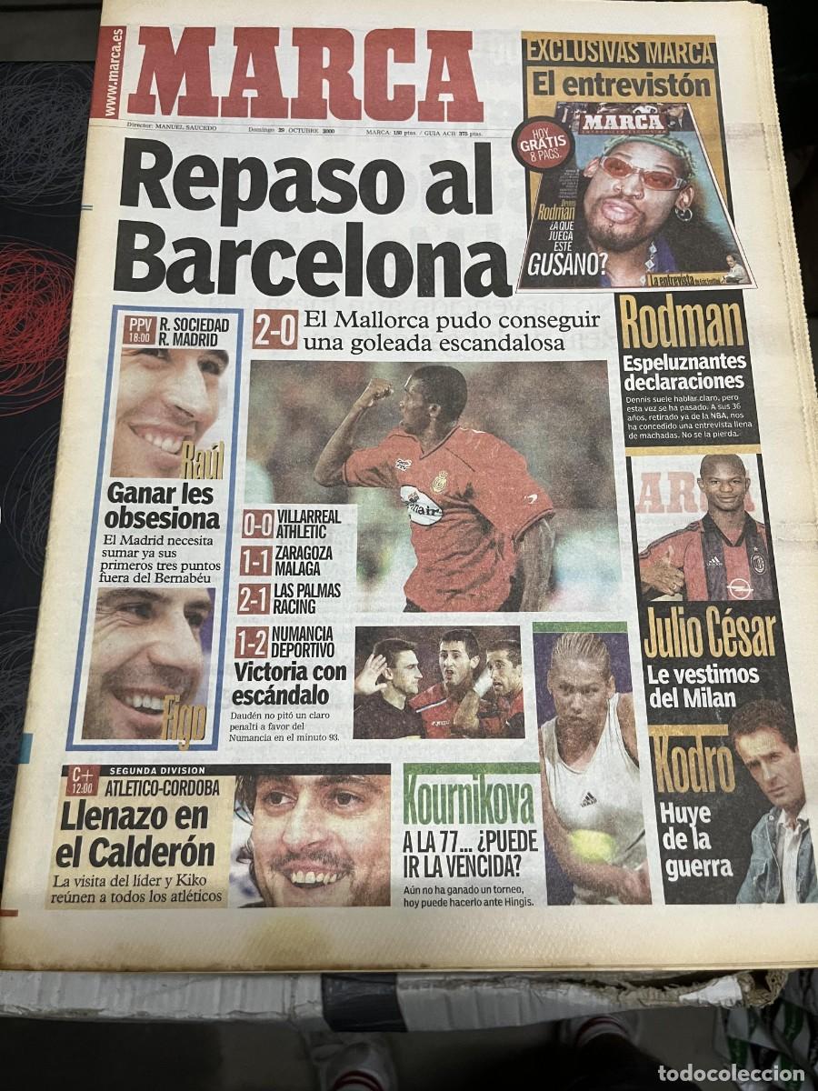 Coleccionismo deportivo: MARCA (29-10-2000) ENTREVISTA DENNIS RODMAN NBA MALLORCA 2-0 BARCELONA JULIO CESAR JORNADA LIGA