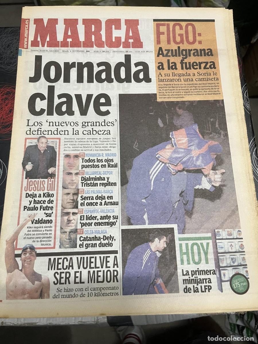 Coleccionismo deportivo: MARCA (4-11-2000) FIGO JESUS GIL DAVID MECA JORNADA LIGA NUMANCIA REAL MADRID VILLARREAL DEPORTIVO