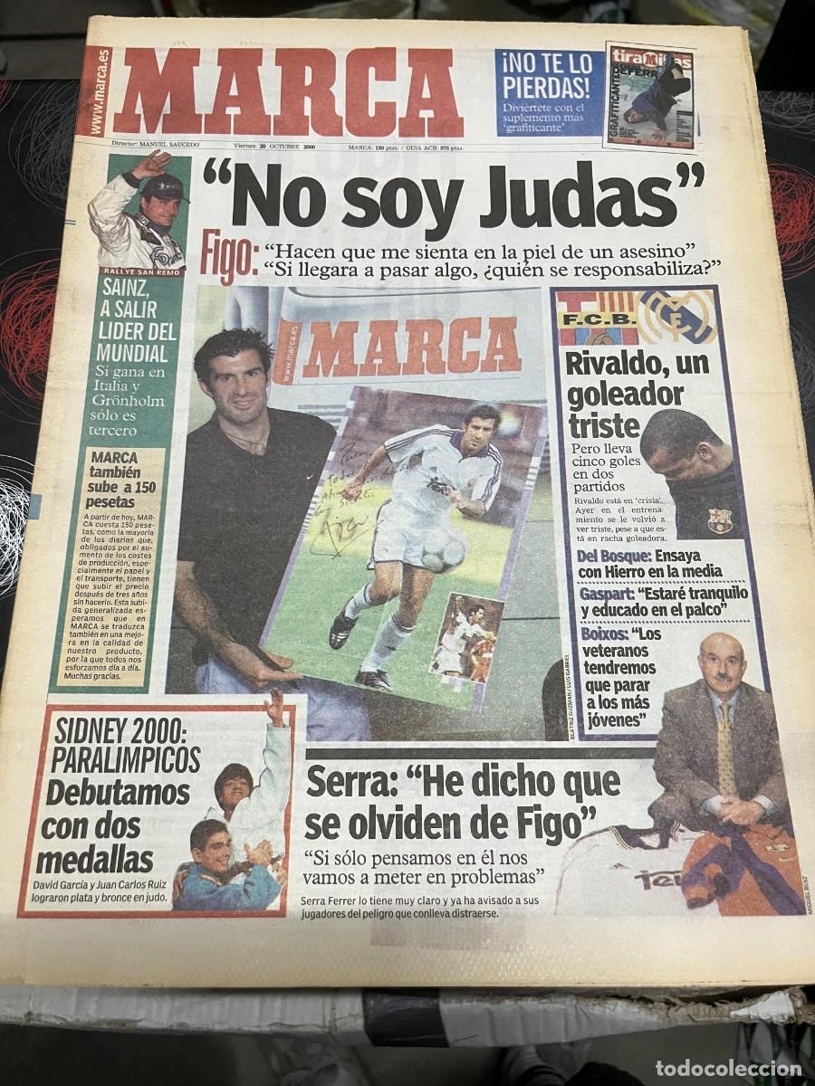 Coleccionismo deportivo: MARCA (20-10-2000) FIGO JUDAS CARLOS SAINZ RIVALDO SIDNEY 2000 SERRA FERRER