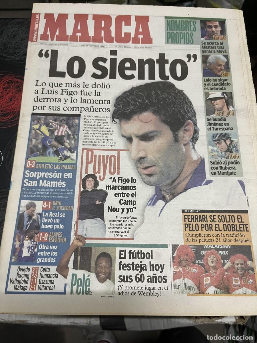 Coleccionismo deportivo: MARCA (23-10-2000) FIGO EL CLASICO BARCELONA REAL MADRID PUYOL SCHUMACHER FERRARI JORNADA LIGA
