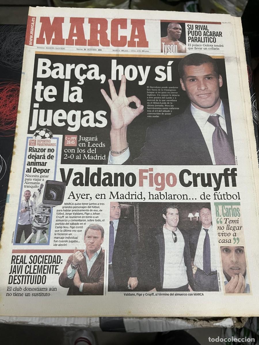 Coleccionismo deportivo: MARCA (24-10-2000)RIVALDO HOY LEEDS UNITED BARCELONA BOXEO MIKE TYSON GOLOTA DEPORTIVO PANATHINAIKOS