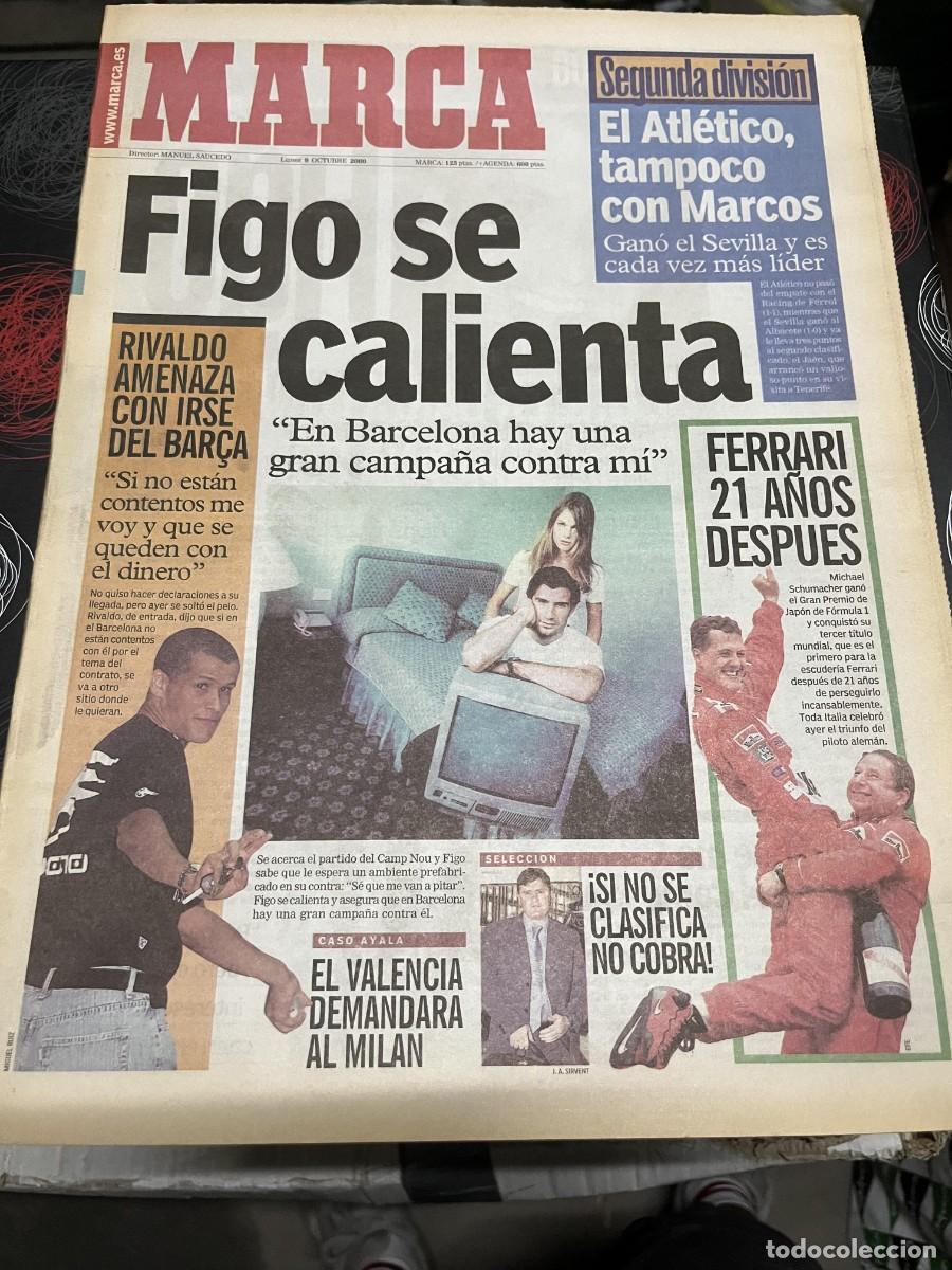 Coleccionismo deportivo: MARCA (9-10-2000) FIGO REAL MADRID LIDER SEVILLA ATLETICO MADRID RIVALDO FERRARI SCHUMACHER