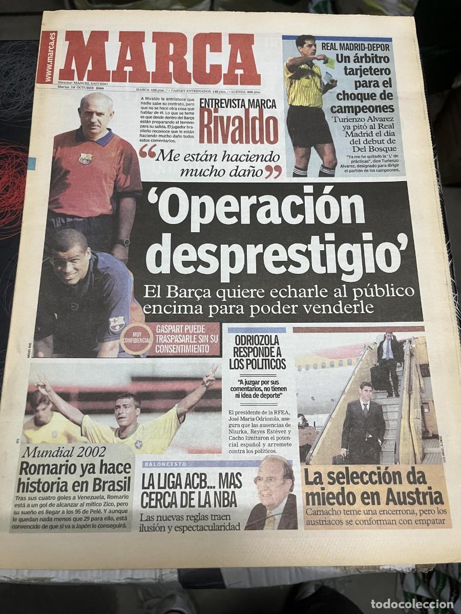 Coleccionismo deportivo: MARCA (10-10-2000) ENTREVISTA RIVALDO REAL MADRID DEPORTIVO CORU&Ntilde;A ROMARIO AUSTRIA ESPA&Ntilde;A