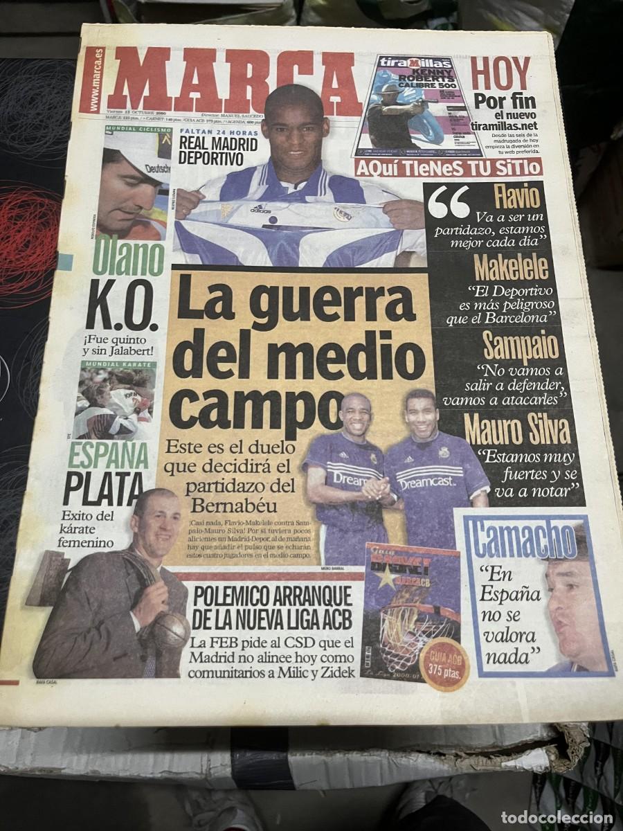 Coleccionismo deportivo: MARCA (13-10-2000) REAL MADRID DEPORTIVO CORU&Ntilde;A OLANO CICLISMO MUNDIAL KARATE PLATA CAMACHO