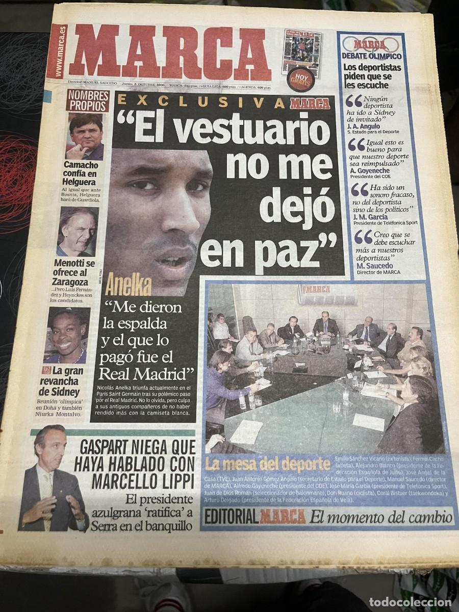 Coleccionismo deportivo: MARCA (5-10-2000) ANELKA REAL MADRID GASPART MARCELLO LIPPI MESA DEL DEPORTE LO MEJOR DE SIDNEY 2000