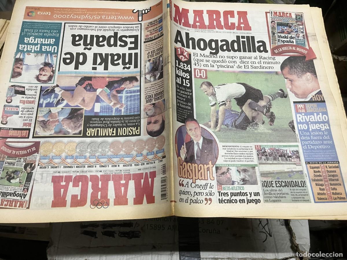 Coleccionismo deportivo: MARCA (1-10-2000) RACING SANTANDER 0-0 REAL MADRID DEPORTIVO BARCELONA GASPART BRONCE BALONMANO