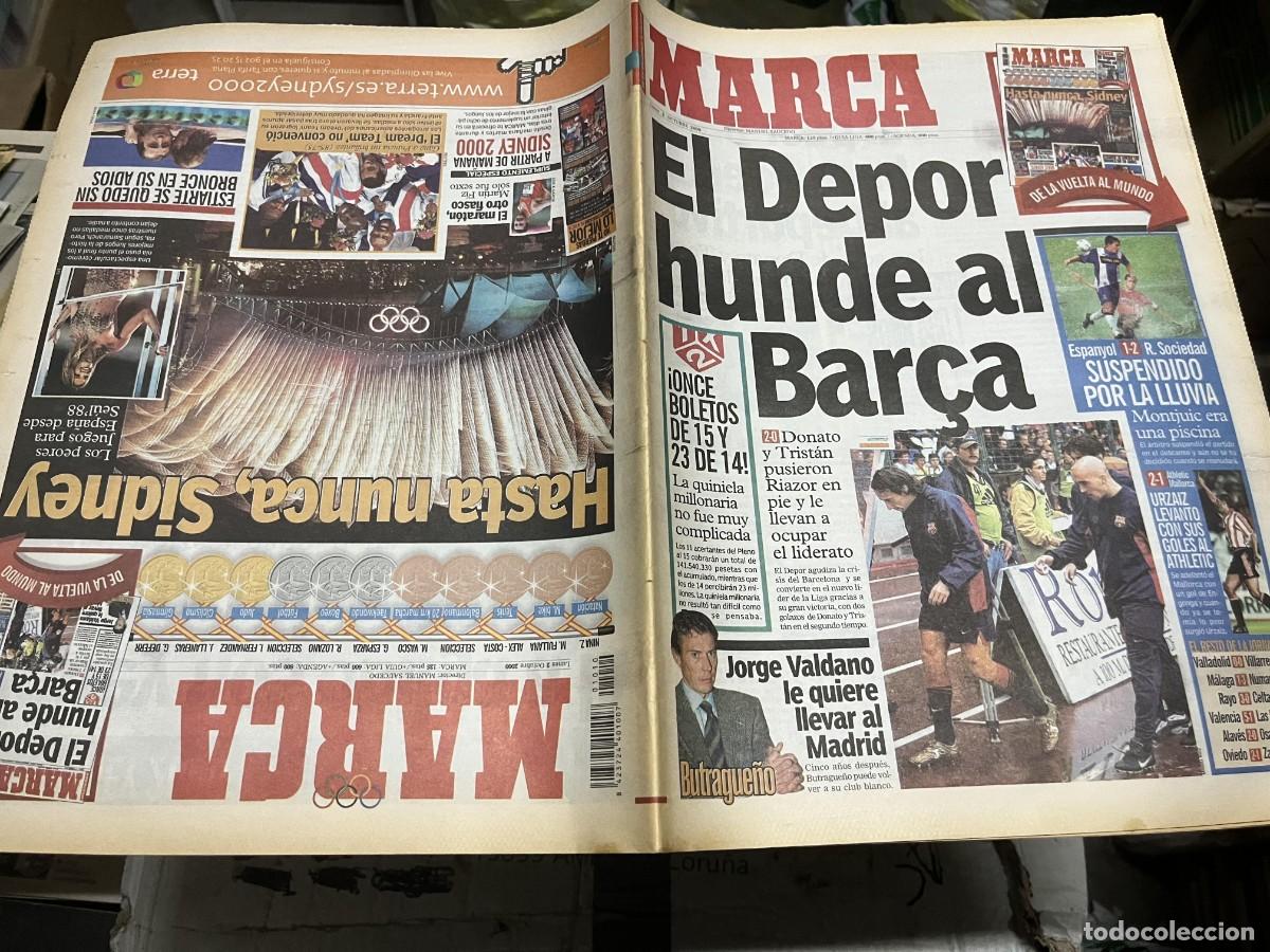 Coleccionismo deportivo: MARCA (2-10-2000) DEPORTIVO CORU&Ntilde;A 2-0 BARCELONA JORNADA LIGA ATHLETIC 2-1 MALLORCA CLAUSURA SIDNNEY