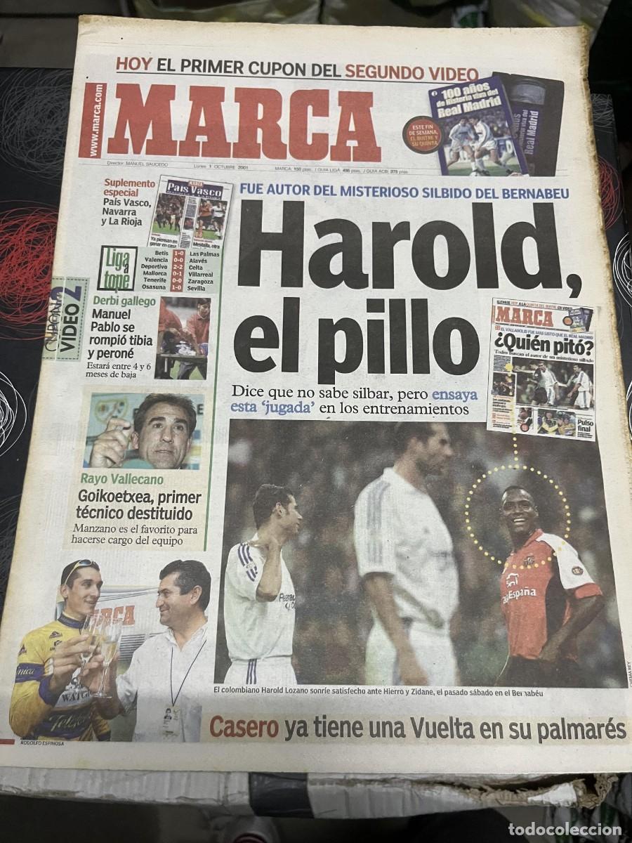 Collezionismo sportivo: MARCA (1-10-2001) HAROLD REAL MADRID VALLADOLID GOIKOETXEA CASERO VUELTA A ESPA&Ntilde;A CICLISMO