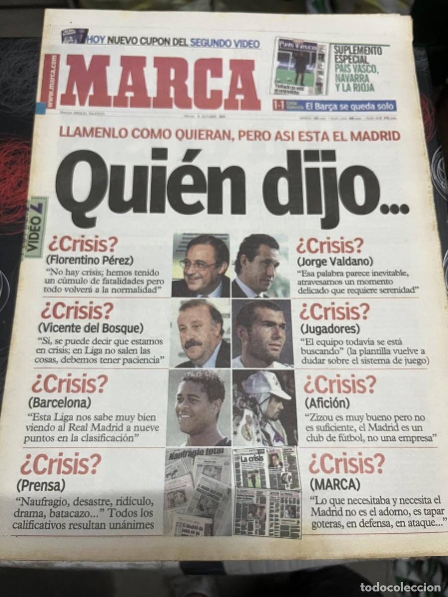 Collezionismo sportivo: MARCA (5-10-2001) CRISIS REAL MADRID FLORENTINO PEREZ ZIDANE DEL BOSQUE KLUIVERT