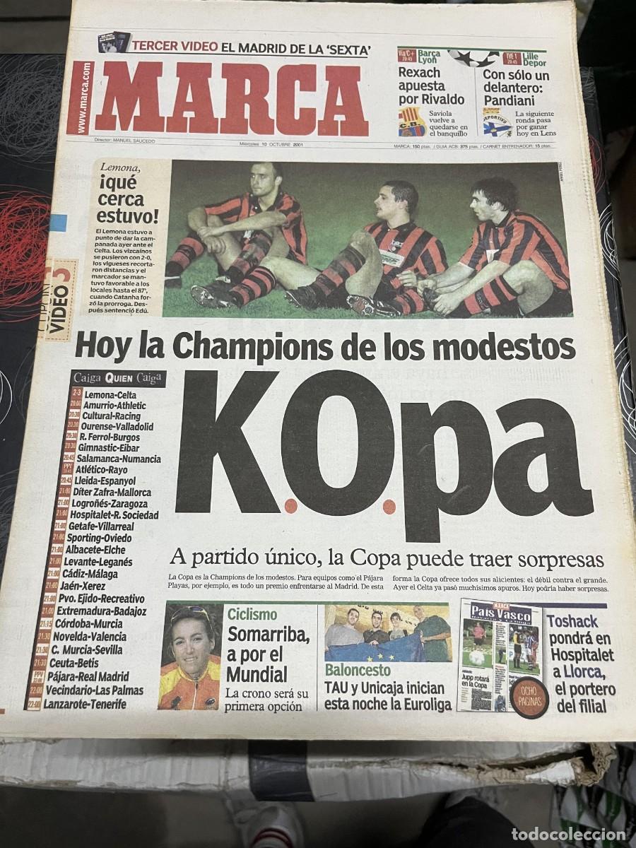 Collezionismo sportivo: MARCA (10-10-2001) COPA LEMONA 2-3 CELTA VIGO SOMARRIBA CICLISMO EUROLIGA TAUGRES UNICAJA