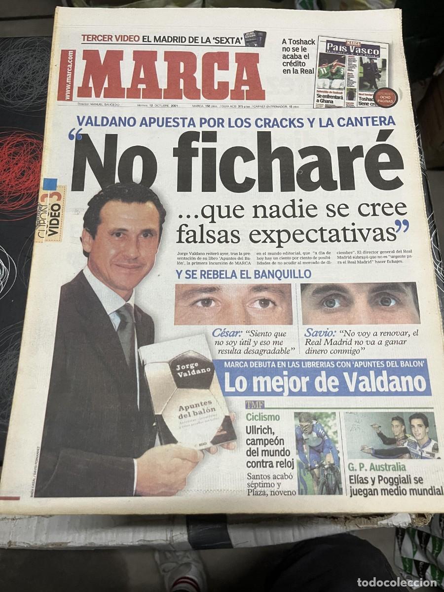 Collezionismo sportivo: MARCA (12-10-2001) JORGE VALDANO SAVIO CESAR ULLRICH MOTO GP AUSTRALIA GUARDIOLA BRESCIA