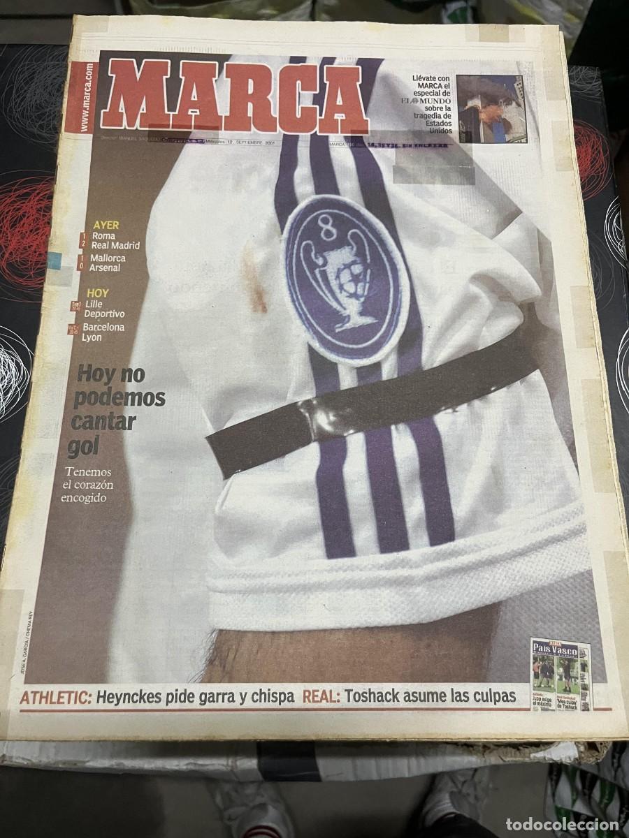 Sports collectibles: MARCA(12-9-2001)CHAMPIONS ROMA 1-2 REAL MADRID MALLORCA 1-0 ARSENAL 11S ATENTADOS WORLD TRADE CENTER