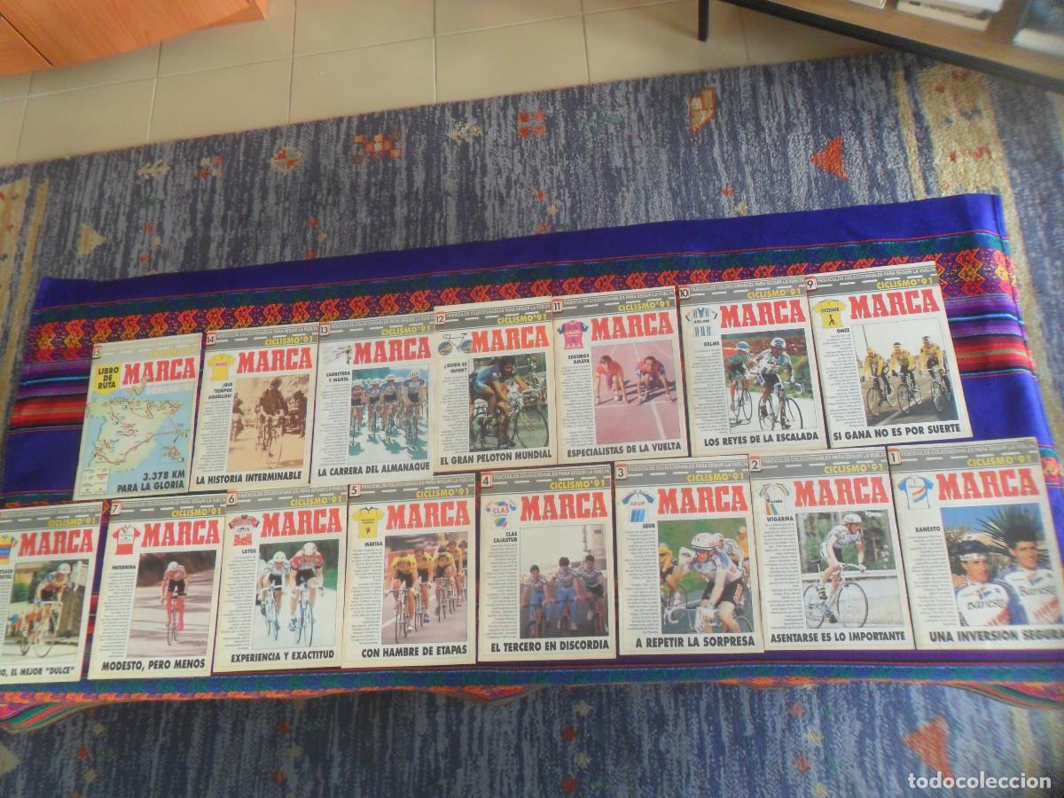 Collezionismo sportivo: CICLISMO MARCA FASC&Iacute;CULOS COLECCIONABLES PARA SEGUIR LA VUELTA ESPA&Ntilde;A 91 COMPLETA 15 N&ordm;S BUEN ESTADO