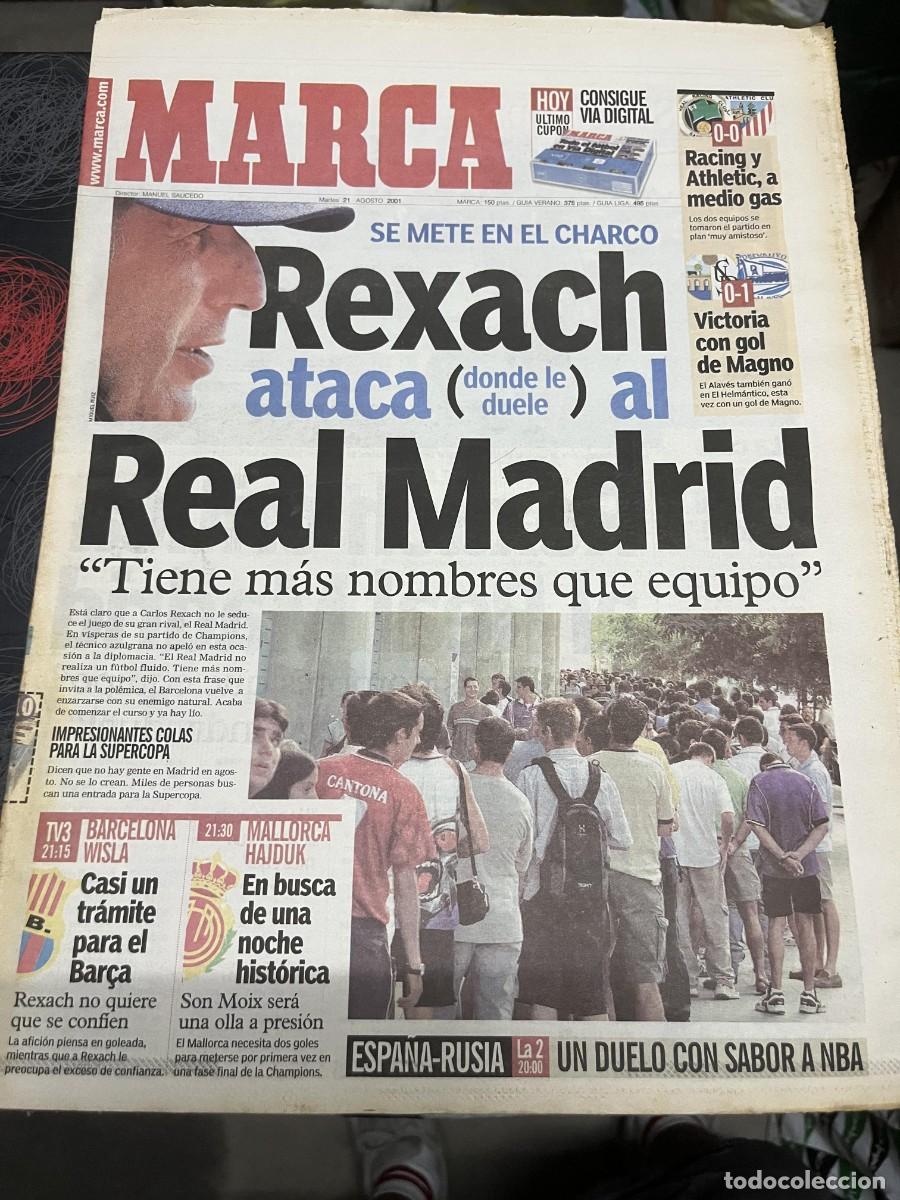 Coleccionismo deportivo: MARCA (21-8-2001) EUROBASKET ESPA&Ntilde;A RUSIA BARCELONA WISLA CRACOVIA MALLORCA HAJDUK SPLIT