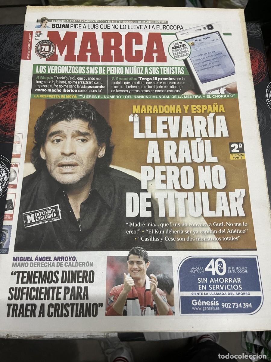 Coleccionismo deportivo: MARCA (15-5-2008) ENTREVISTA EXLUSIVA DIEGO ARMANDO MARADONA CRISTIANO RONALDO REAL MADRID VINOS