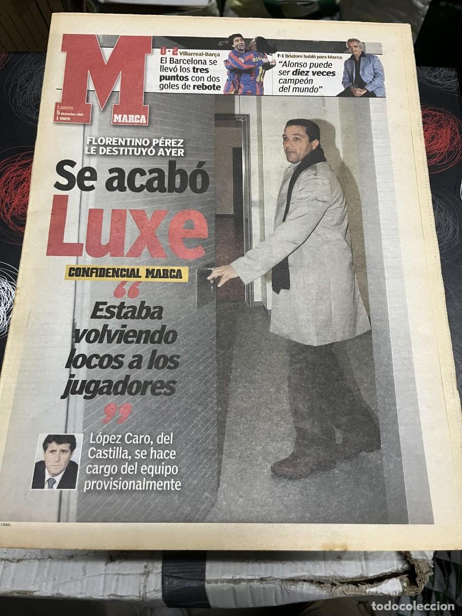 Coleccionismo deportivo: MARCA (5-12-2005) REAL MADRID DESTITUCION ENTRENADOR LUXEMBURBO VILLAVERDE 0-2 BAR&Ccedil;A FERNANDO ALONSO
