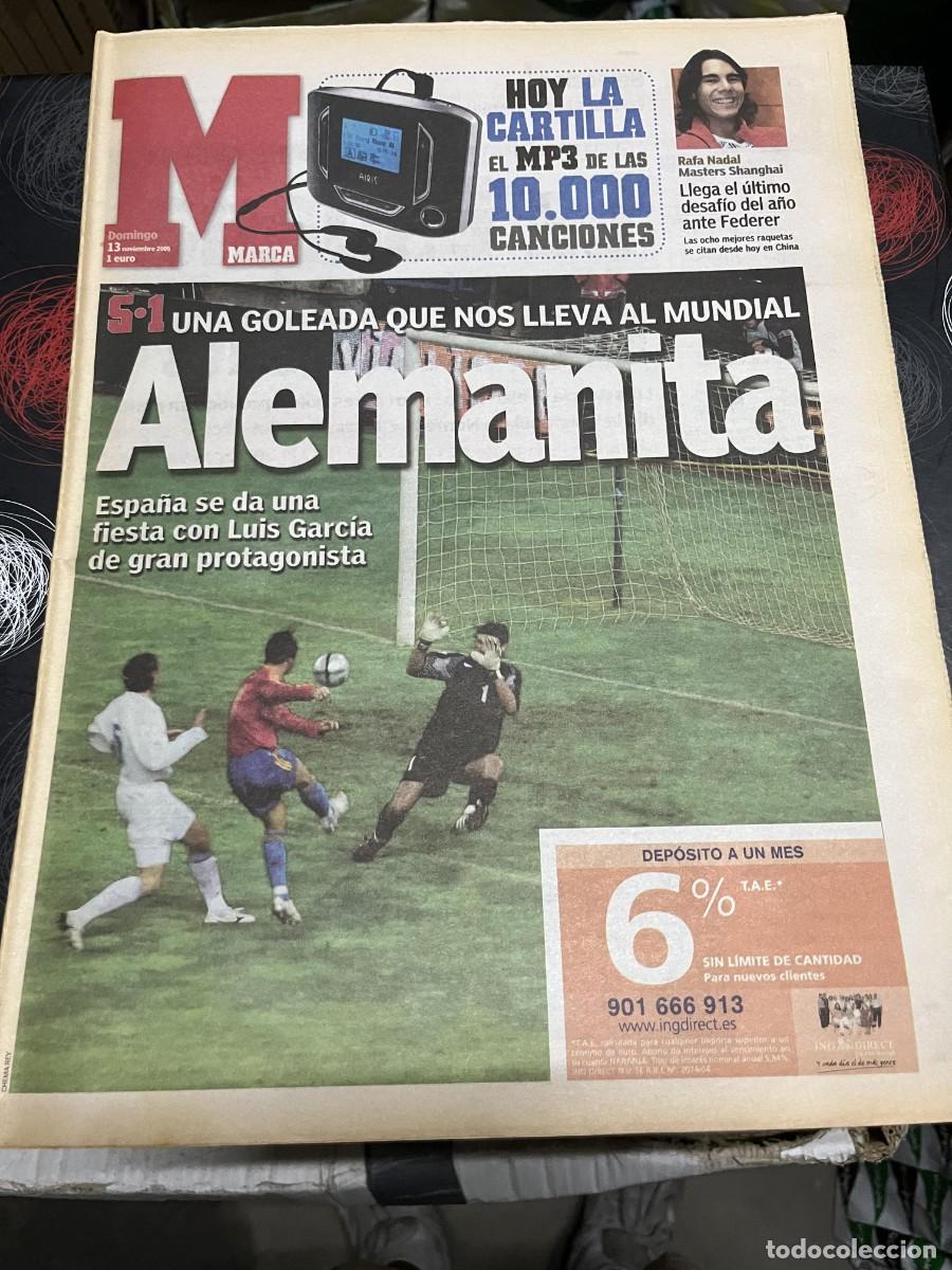 Coleccionismo deportivo: MARCA (13-11-2005) RAFAEL NADAL TENIS SELECCION ESPA&Ntilde;OLA ESPA&Ntilde;A 5-1 ESLOVAQUIA VICENTE CALDERON
