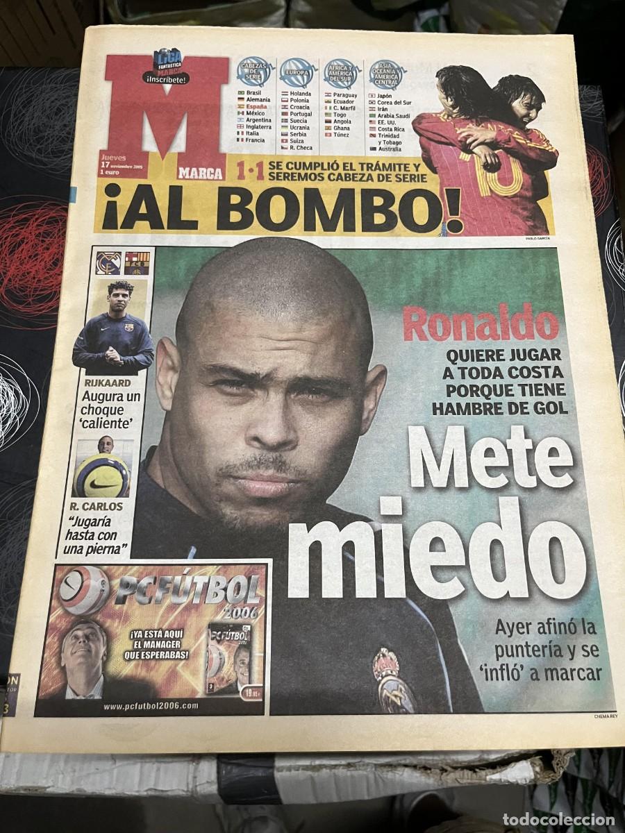 Coleccionismo deportivo: MARCA (17-11-2005) ESLOVAQUIA 1-1 ESPA&Ntilde;A RONALDO NAZARIO EL CLASICO REAL MADRID BARCELONA