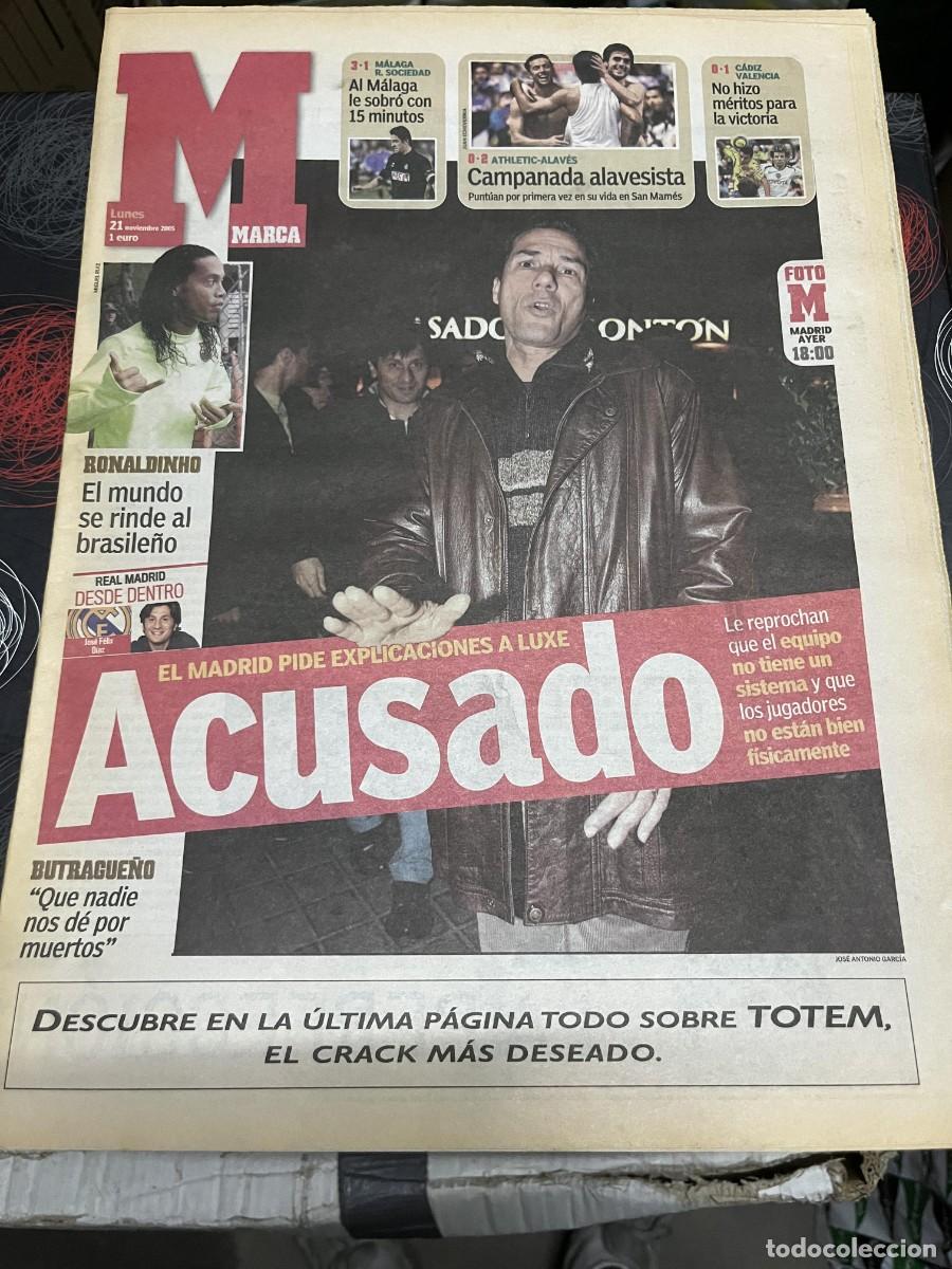 Coleccionismo deportivo: MARCA (21-11-2005) RONALDINHO LUXEMBURGO ENTRENADOR REAL MADRID ATHLETIC 0-2 ALAVES FERNANDO ALONSO