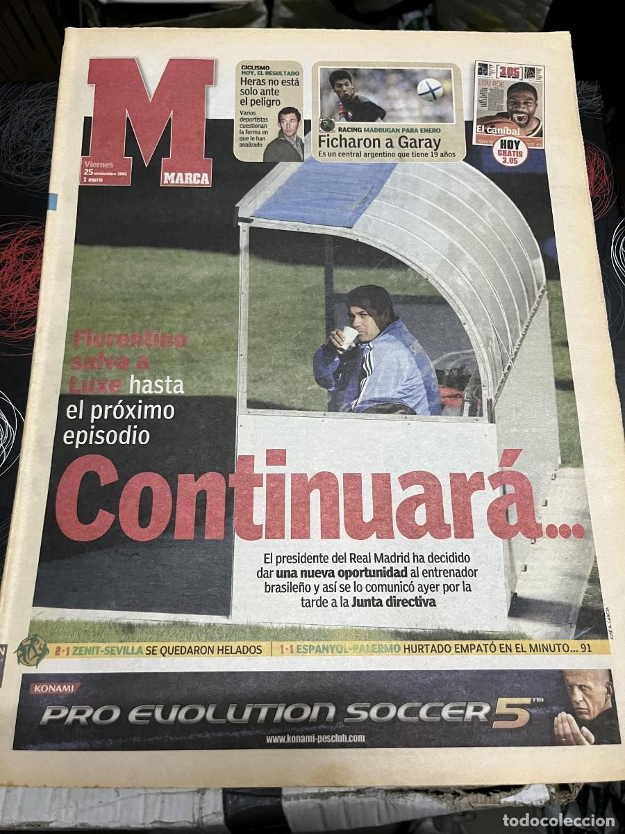 Coleccionismo deportivo: MARCA (25-11-2005)LUXEMBURGO R.MADRID ZENIT 2-1 SEVILLA ESPANYOL 1-1 PALERMO FERNANDO ALONSO LOU ROE