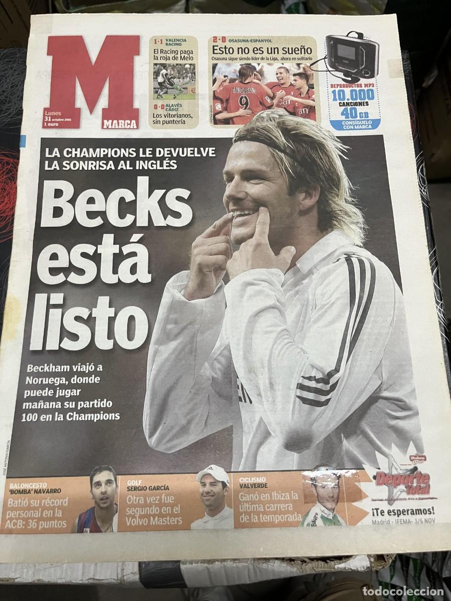 Coleccionismo deportivo: MARCA (31-10-2005) DAVID BECKHAM REAL MADRID JUAN CARLOS NAVARRO SERGIO GARCIA GOLF VALVERDE