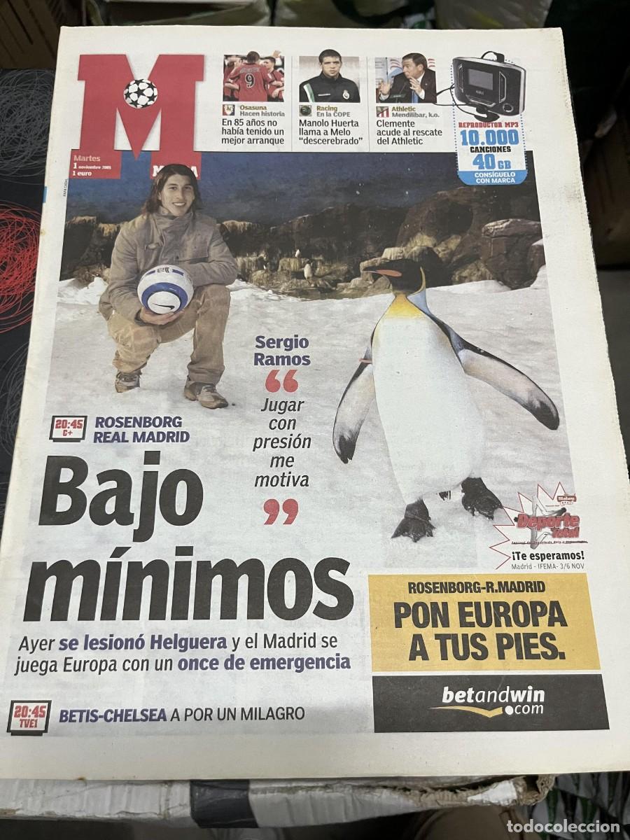 Coleccionismo deportivo: MARCA (1-11-2005) SERGIO RAMOS HOY CHAMPIONS ROSENBORG REAL MADRID OSASUNA BETIS CHELSEA