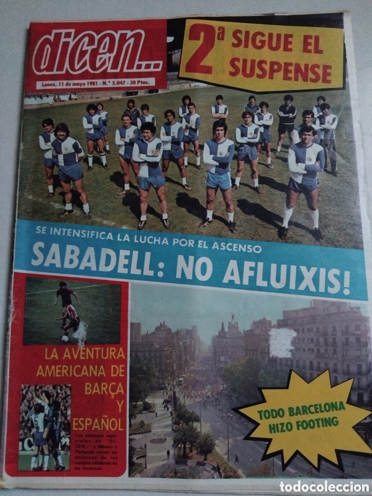 Coleccionismo deportivo: Periodico C.D Sabadell a&ntilde;os 1981