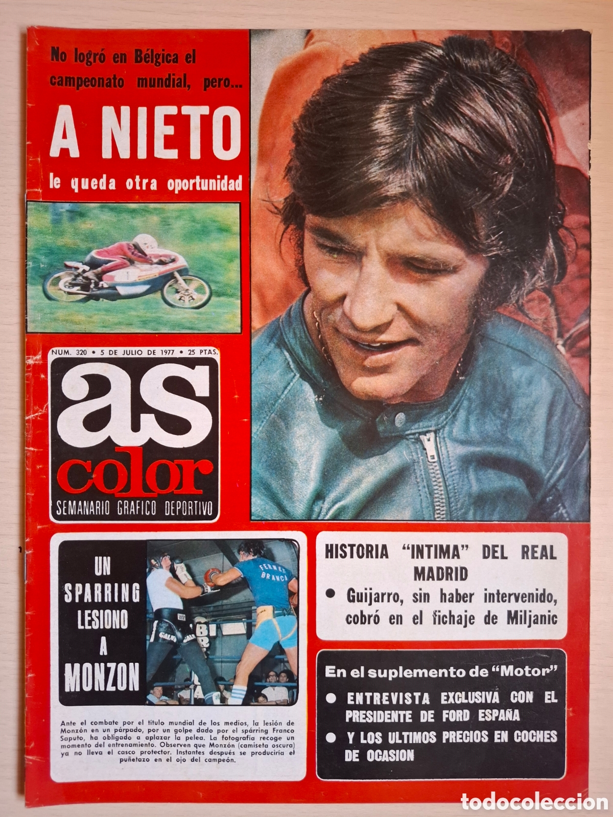 Coleccionismo deportivo: As Color Julio 1977 &Aacute;ngel Nieto Poster Real Betis Campe&oacute;n de Copa
