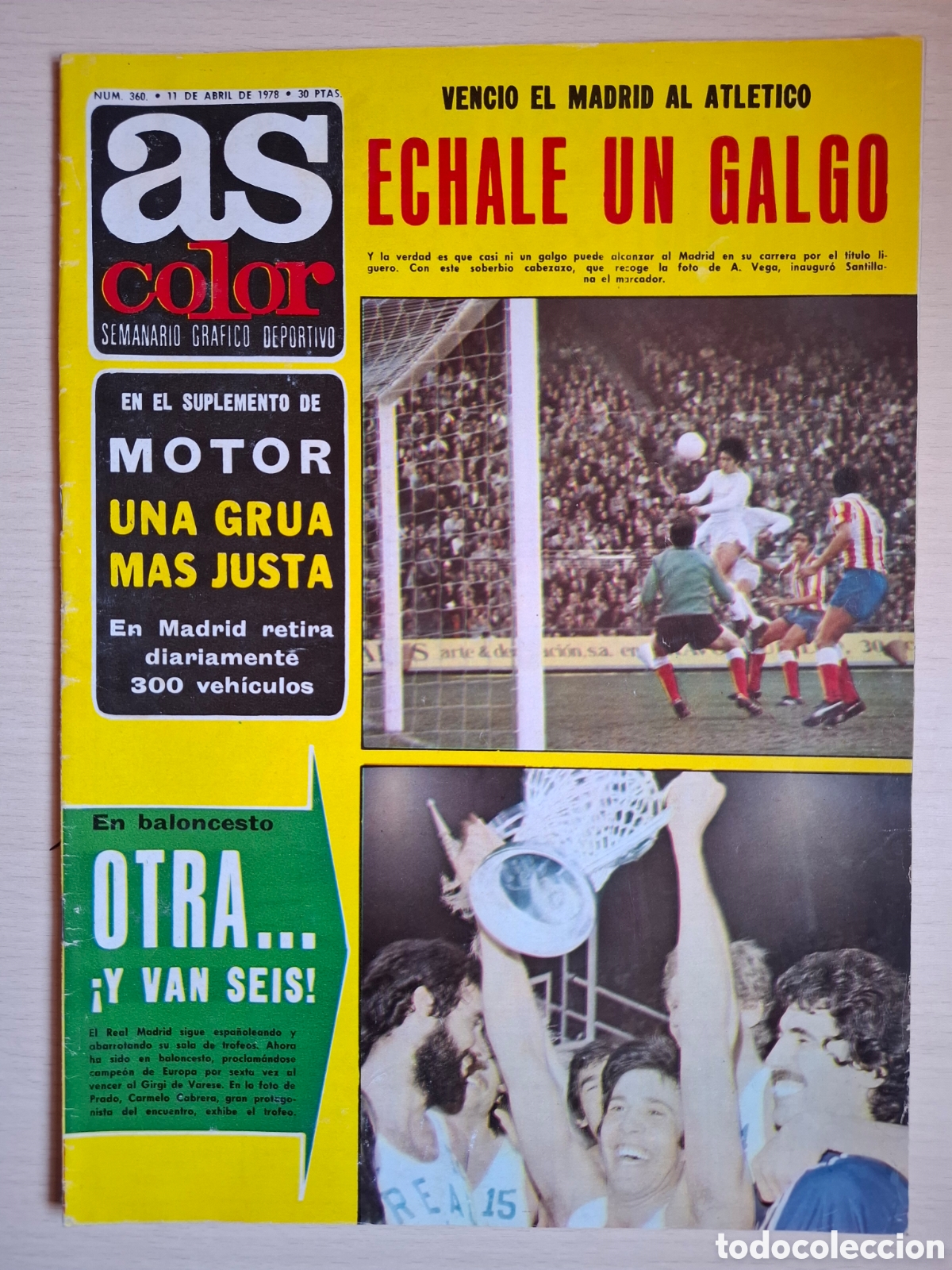 Coleccionismo deportivo: As Color Abril 1978 Derby Madrid Atletico