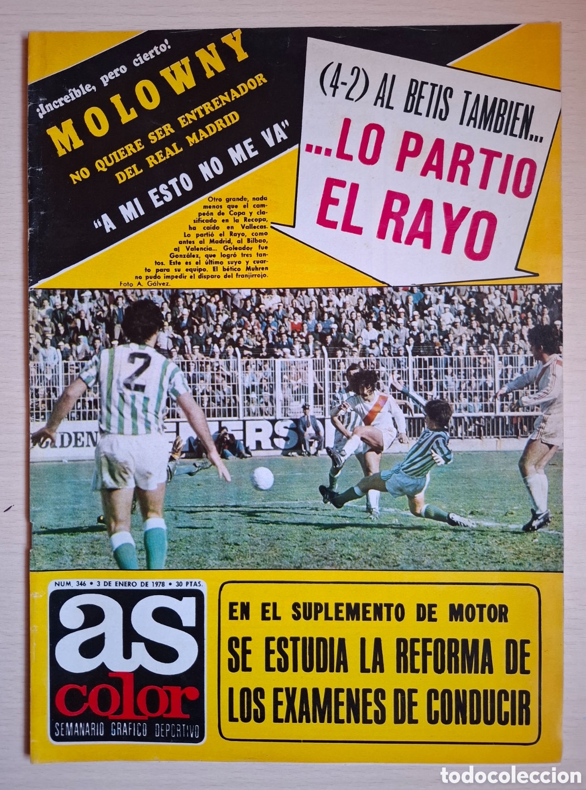 Coleccionismo deportivo: As Color Enero 1978 Poster Real Madrid campe&oacute;n de invierno