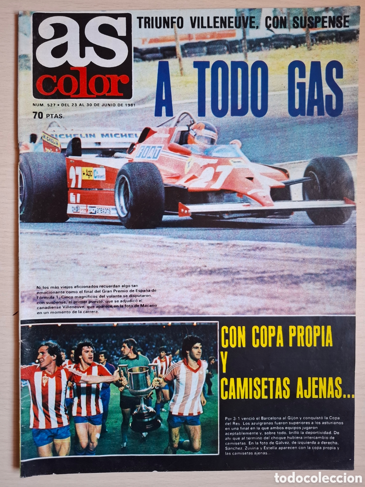 Coleccionismo deportivo: As Color Junio 1981 Poster Fc Barcelona Campe&oacute;n de Copa