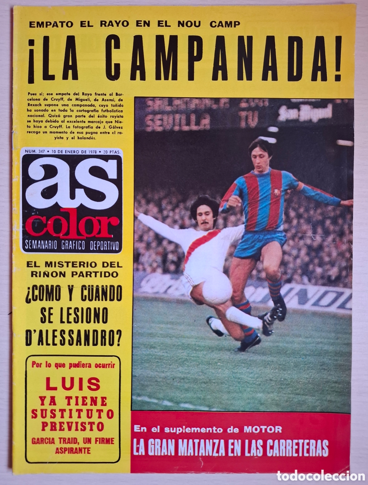 Coleccionismo deportivo: As Color Enero 1978 Rayo FC Barcelona