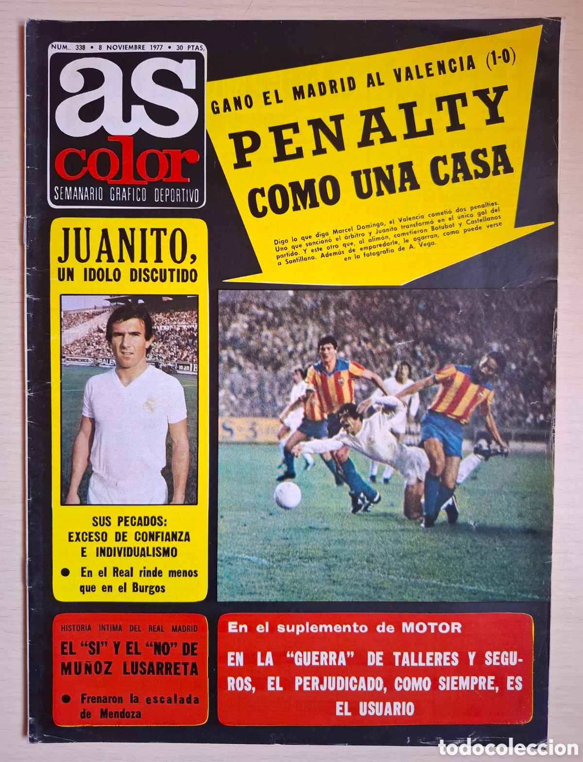Coleccionismo deportivo: As Color Noviembre 1977 Real Madrid Valencia