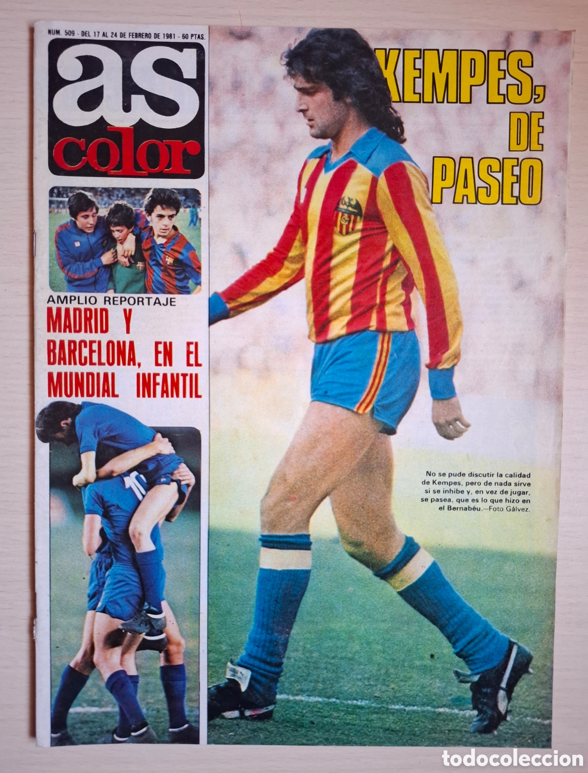 Coleccionismo deportivo: As Color Febrero 1981 Mario Alberto Kempes