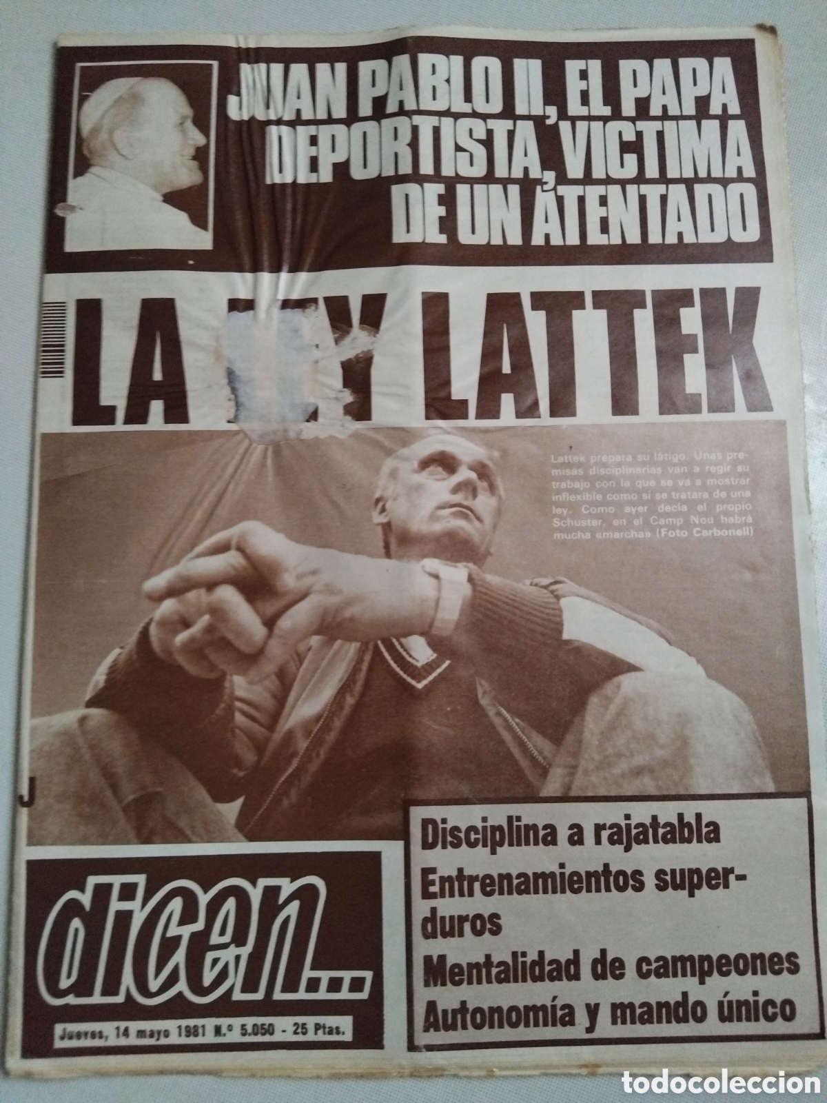 Coleccionismo deportivo: Periodico atentado contra el Papa Juan Pablo II en 1981