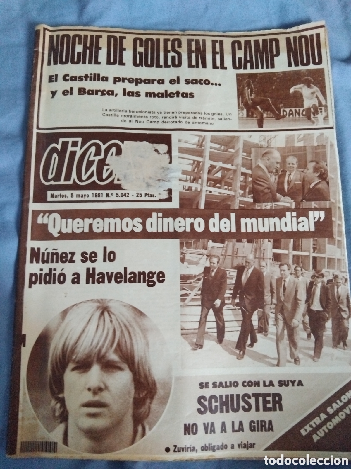 Coleccionismo deportivo: Periodico Barca vs R.M Castilla copa 1981