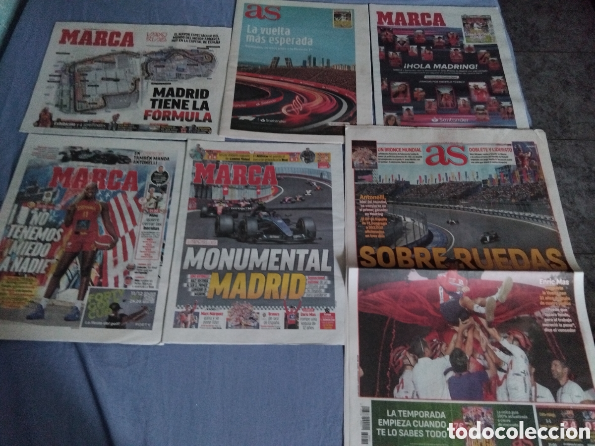 Coleccionismo deportivo: Lote 6 peri&oacute;dicos F1 (Madring) Madrid