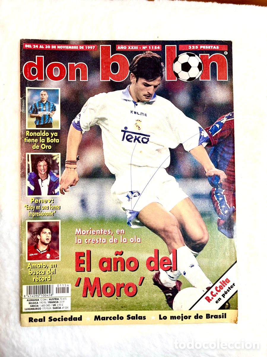 Coleccionismo deportivo: REVISTA DON BALON N&ordm; 1154 1997 POSTER RC CELTA DE VIGO 97/98-MORIENTES-RONALDO-PENEV-AMATO