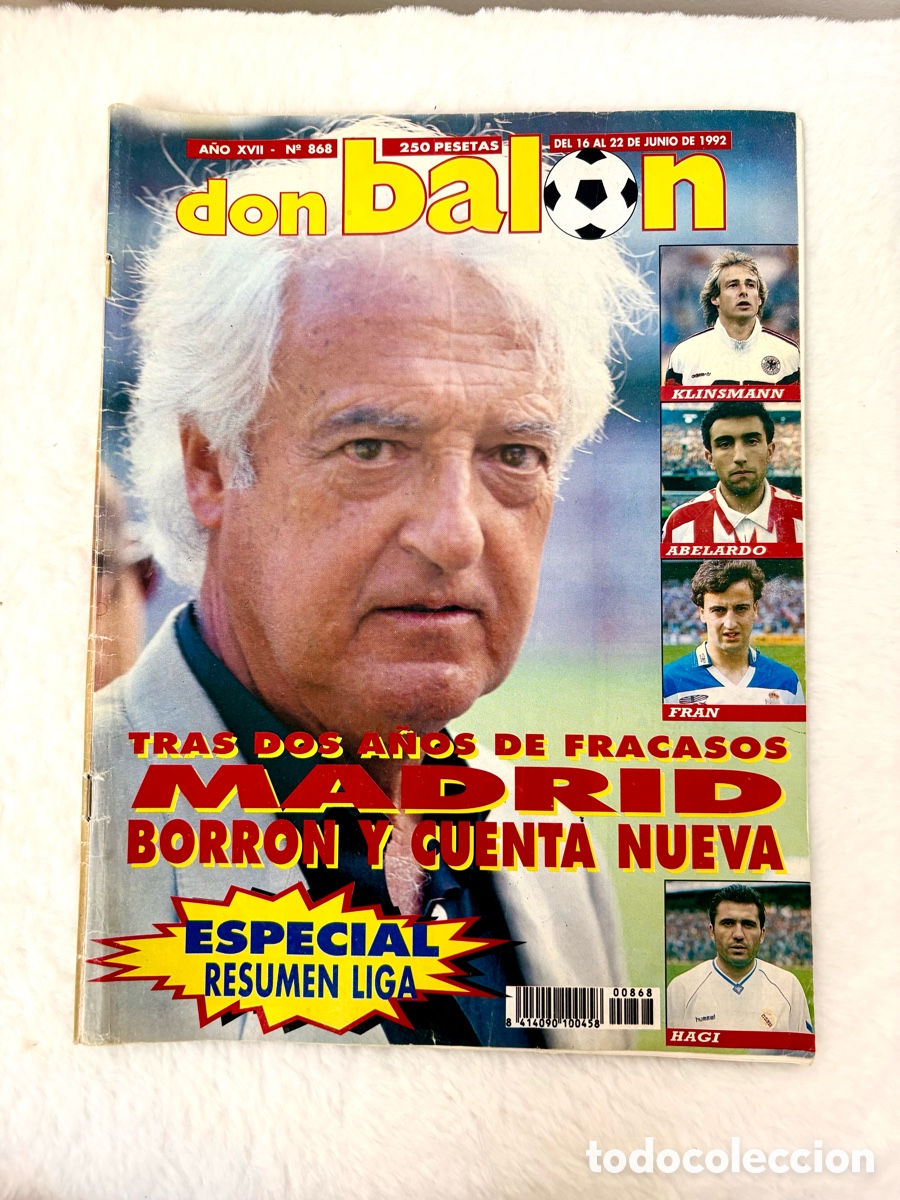 Coleccionismo deportivo: MUY DIF&Iacute;CIL - Don bal&oacute;n 868 - Real Madrid - Especial Liga - Athletic - Euro 92 Suecia