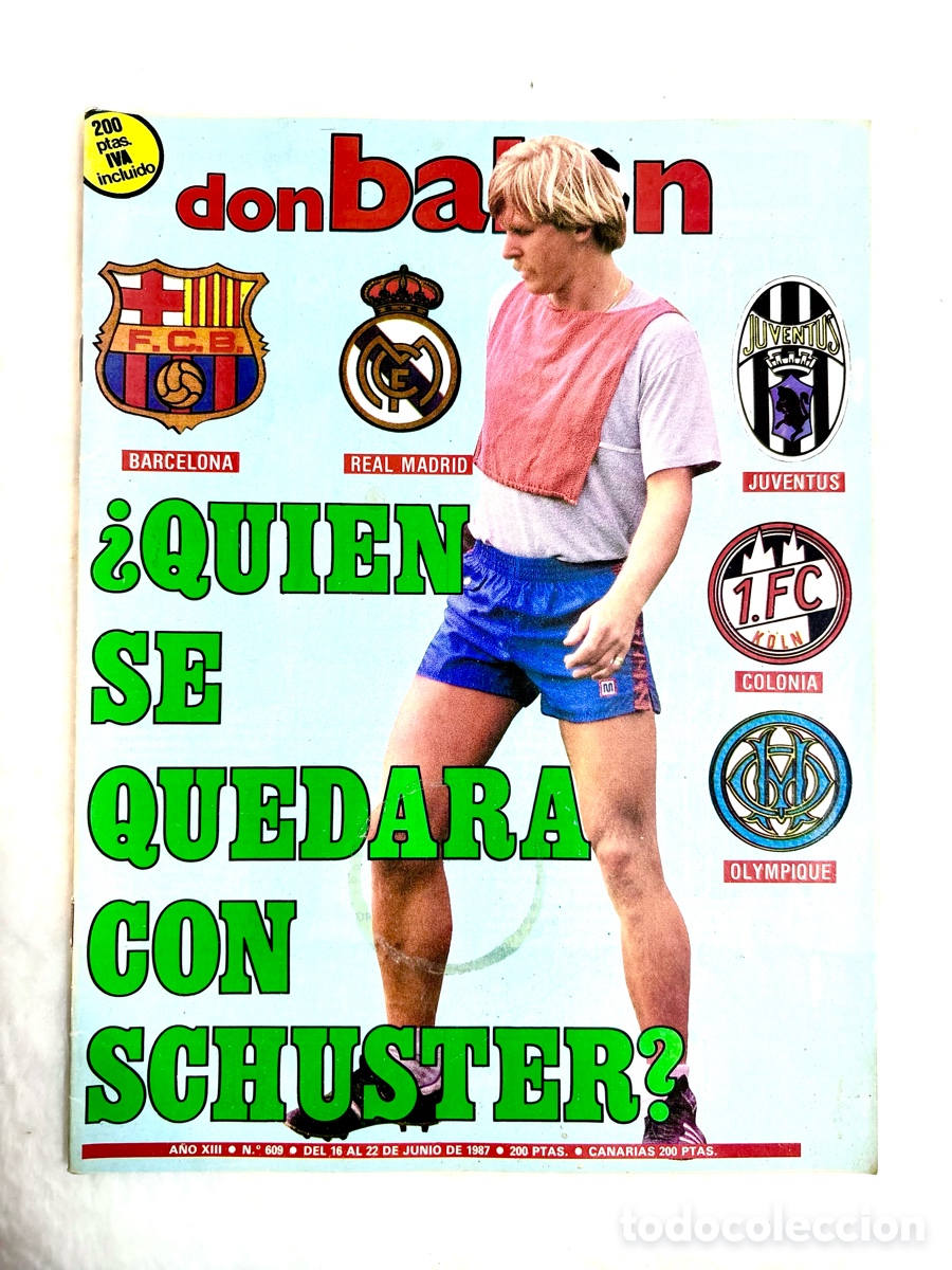 Coleccionismo deportivo: Don bal&oacute;n 609 MUY DIFICIL Juanito - Madjer - Benfica - Porto - Ajax - Real Madrid - Schuster