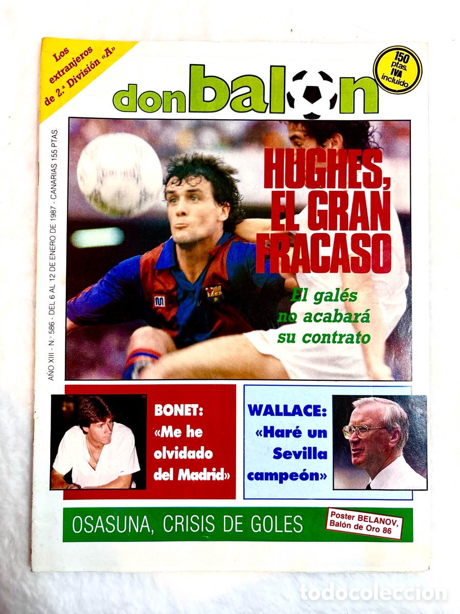 Coleccionismo deportivo: MUY DIF&Iacute;CIL Don bal&oacute;n 586 - Poster Belanov - Espanyol - Sevilla - Bar&ccedil;a - Balon de oro